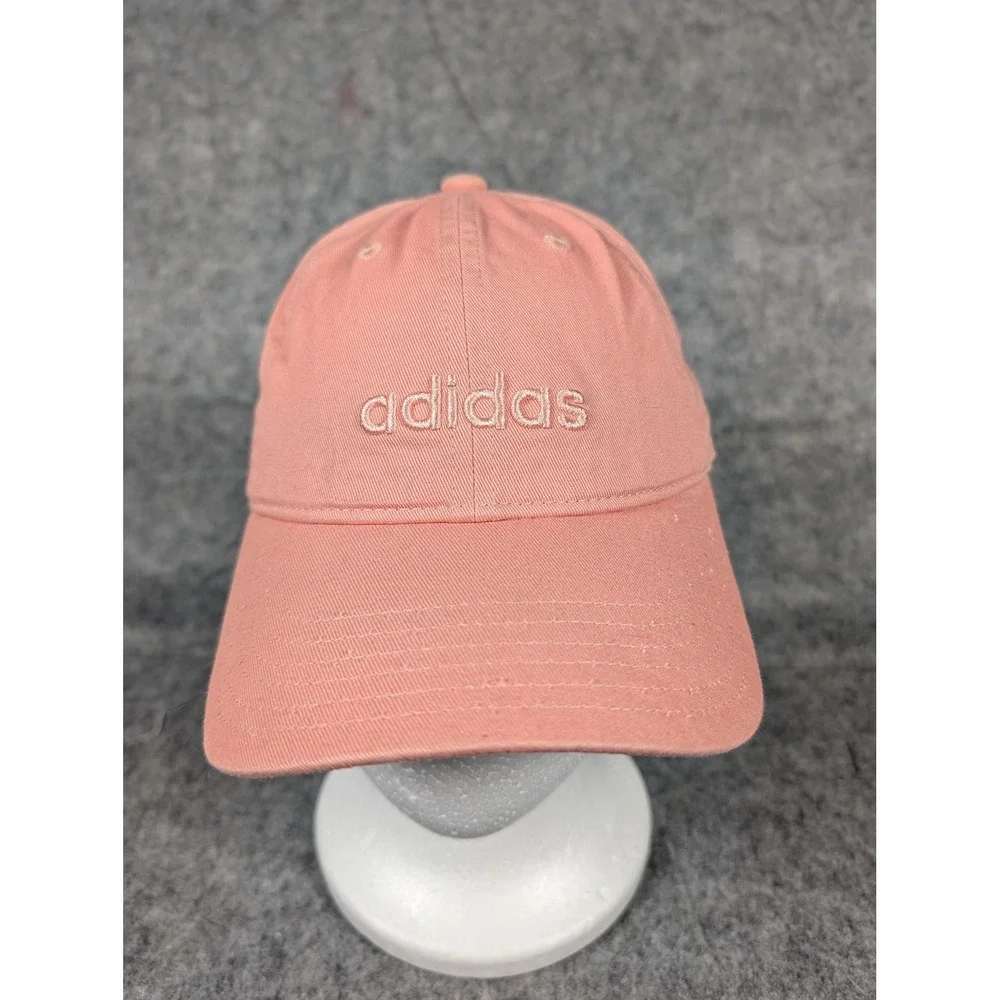 Adidas Womens Baseball Cap Coral Pink‎ Embroidered Logo Adjustable Strap Casual